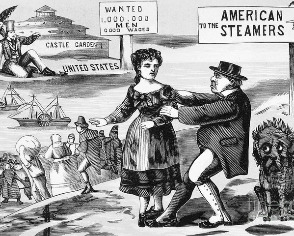 1855 Poster featuring the photograph Immigration Cartoon, C1855 by Granger