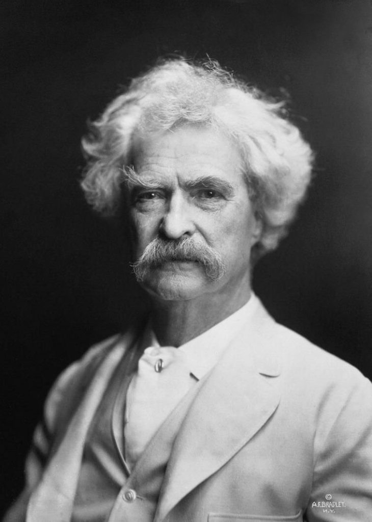 Mark Twain - See https://commons.wikimedia.org/wiki/File:Mark_Twain_by_AF_Bradley.jpg