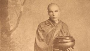 U Dhammaloka dressed in the traditional attire of a Burmese monk in 1902. Photograph: The Buddhist Society