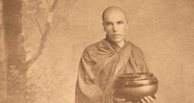 U Dhammaloka dressed in the traditional attire of a Burmese monk in 1902. Photograph: The Buddhist Society